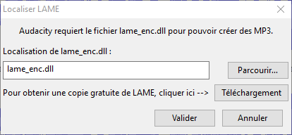 T&eacute;l&eacute;charger Lame - Audacity